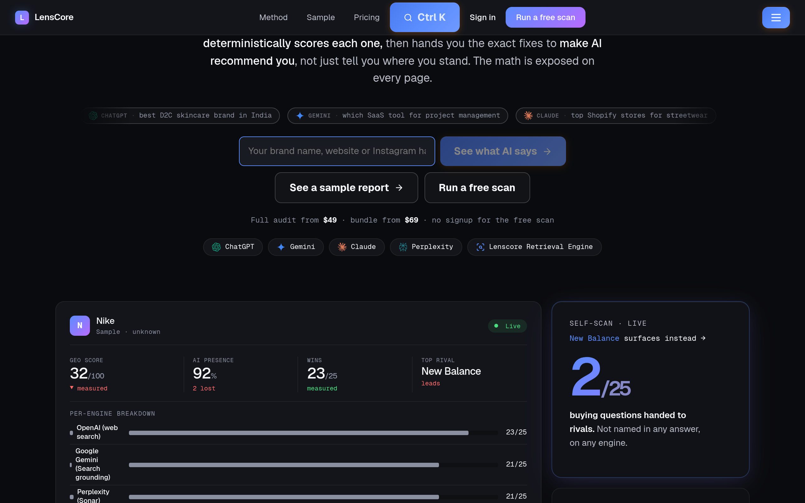 Desktop storefront view
