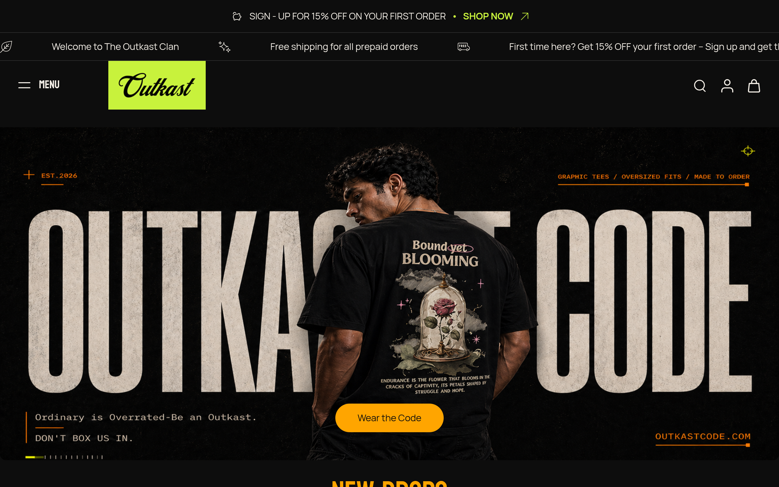 Desktop storefront view